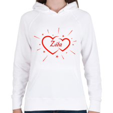 PRINTFASHION Zita - Női kapucnis pulóver - Fehér női pulóver, kardigán