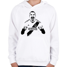PRINTFASHION Zlatan - Gyerek kapucnis pulóver - Fehér