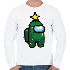 PRINTFASHION Zöld among us karácsonyi égőkkel - Férfi pulóver - Fehér