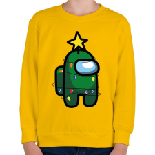 PRINTFASHION Zöld among us karácsonyi égőkkel - Gyerek pulóver - Sárga gyerek pulóver, kardigán
