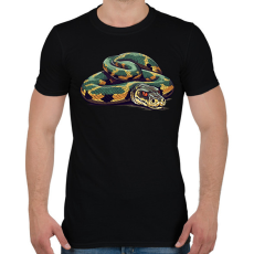 PRINTFASHION Zöld anakonda - Férfi póló - Fekete