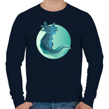 PRINTFASHION Zöld axolotl - Férfi pulóver - Sötétkék férfi pulóver, kardigán