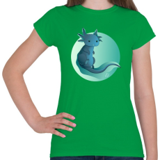 PRINTFASHION Zöld axolotl - Női póló - Zöld