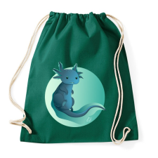 PRINTFASHION Zöld axolotl - Sportzsák, Tornazsák - Sötétzöld tornazsák