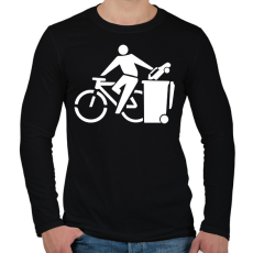 PRINTFASHION Zöld biciklis - Férfi hosszú ujjú póló - Fekete