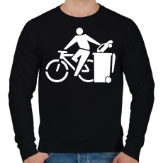 PRINTFASHION Zöld biciklis - Férfi pulóver - Fekete