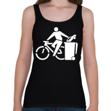 PRINTFASHION Zöld biciklis - Női atléta - Fekete női trikó