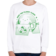 PRINTFASHION Zöld bolygó - Gyerek pulóver - Fehér