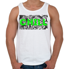 PRINTFASHION Zöld CHILL - Férfi atléta - Fehér atléta, trikó