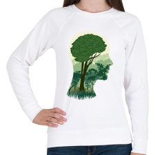 PRINTFASHION Zöld elme - Női pulóver - Fehér női pulóver, kardigán