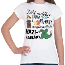 PRINTFASHION Zöld erdőben moha páfrány - Női póló - Fehér női póló