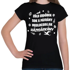 PRINTFASHION Zöld erdőben sok a páfrány - Női póló - Fekete női póló