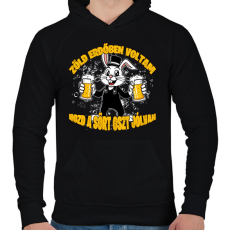 PRINTFASHION Zöld erdőben voltam hozd a sört oszt jólvan!  - Férfi kapucnis pulóver - Fekete