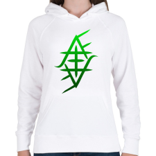 PRINTFASHION zöld jafi szimbólum - Női kapucnis pulóver - Fehér női pulóver, kardigán