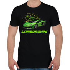 PRINTFASHION Zöld lamborghini - Férfi póló - Fekete férfi póló