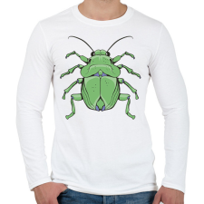 PRINTFASHION Zöld Poloska - Férfi hosszú ujjú póló - Fehér férfi póló