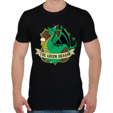 PRINTFASHION Zöld sárkány - Férfi póló - Fekete férfi póló