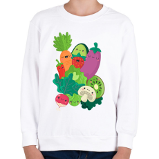 PRINTFASHION Zöldségek és gyümölcsök - Gyerek pulóver - Fehér