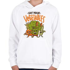 PRINTFASHION Zöldségek - Gyerek kapucnis pulóver - Fehér gyerek pulóver, kardigán