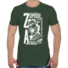 PRINTFASHION Zombi apokalipszis - Férfi póló - Katonazöld