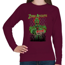 PRINTFASHION Zombi apokalipszis - Női pulóver - Bordó női pulóver, kardigán