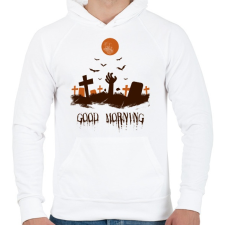 PRINTFASHION ZOMBI ÉBREDÉS - Férfi kapucnis pulóver - Fehér férfi pulóver, kardigán