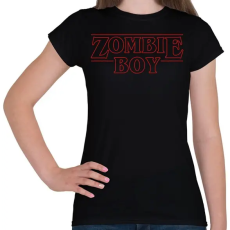 PRINTFASHION Zombi fiú - Női póló - Fekete