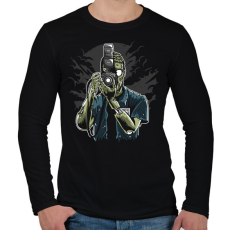 PRINTFASHION Zombi fotós - Férfi hosszú ujjú póló - Fekete