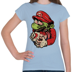 PRINTFASHION Zombi Mario - Női póló - Világoskék