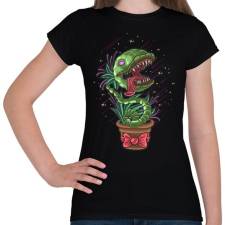 PRINTFASHION Zombi növény - Női póló - Fekete női póló