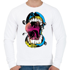PRINTFASHION Zombi száj - Férfi pulóver - Fehér