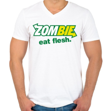 PRINTFASHION Zombi szendvics - Férfi V-nyakú póló - Fehér férfi póló