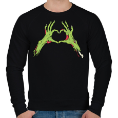 PRINTFASHION Zombi szív - Férfi pulóver - Fekete