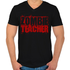 PRINTFASHION Zombi tanár - Férfi V-nyakú póló - Fekete férfi póló