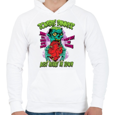 PRINTFASHION Zombi vacsi - Férfi kapucnis pulóver - Fehér