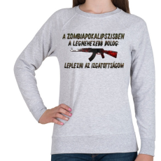 PRINTFASHION Zombiapokalipszis - Női pulóver - Sport szürke