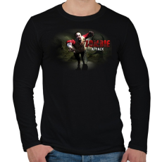 PRINTFASHION Zombie_Attack - Férfi hosszú ujjú póló - Fekete