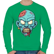 PRINTFASHION Zombie from the hood - Férfi pulóver - Zöld