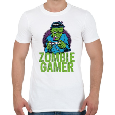 PRINTFASHION Zombie gamer - Férfi póló - Fehér férfi póló