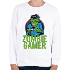 PRINTFASHION Zombie gamer - Gyerek pulóver - Fehér gyerek pulóver, kardigán