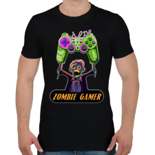 PRINTFASHION Zombie Gamer (Konzol) - Férfi póló - Fekete férfi póló