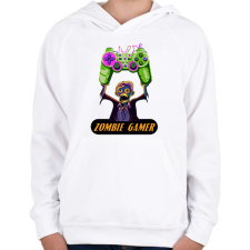 PRINTFASHION Zombie Gamer (Konzol) - Gyerek kapucnis pulóver - Fehér gyerek pulóver, kardigán