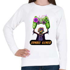 PRINTFASHION Zombie Gamer (Konzol) - Női pulóver - Fehér