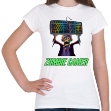 PRINTFASHION Zombie Gamer (PC) - Női póló - Fehér női póló