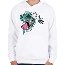 PRINTFASHION Zombie - Gyerek kapucnis pulóver - Fehér gyerek pulóver, kardigán