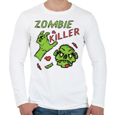 PRINTFASHION Zombie Killer - Férfi hosszú ujjú póló - Fehér