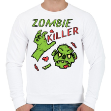 PRINTFASHION Zombie Killer - Férfi pulóver - Fehér férfi pulóver, kardigán