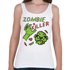 PRINTFASHION Zombie Killer - Női atléta - Fehér női trikó