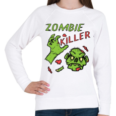 PRINTFASHION Zombie Killer - Női pulóver - Fehér