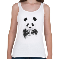 PRINTFASHION Zombie panda - Női atléta - Fehér női trikó